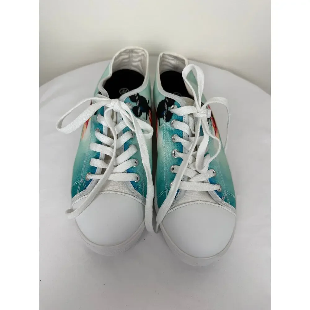 Mickey Blue White Lace Up Sneaker 38 / 7.5 NEW Lightweight Comfy Casual